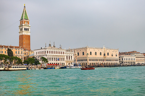 Campanille and Doges Palace from Sea, Venice, Italy ,Europe