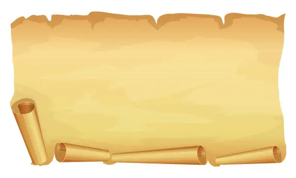 Vector illustration of Big golden scroll of parchment