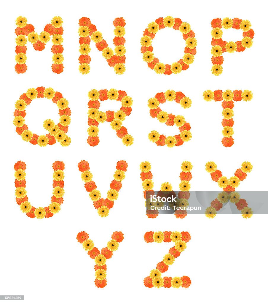 Conjunto de alphabets criado por Margarida flores. - Royalty-free Alfabeto Foto de stock