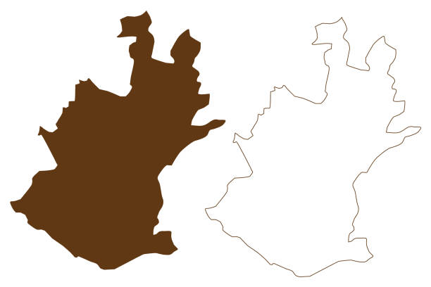 illustrazioni stock, clip art, cartoni animati e icone di tendenza di schweinfurt città (repubblica federale di germania, distretto urbano bassa franconia, libero stato di baviera) mappa illustrazione vettoriale, scarabocchio schizzo schweinfurt mappa - schweinfurth