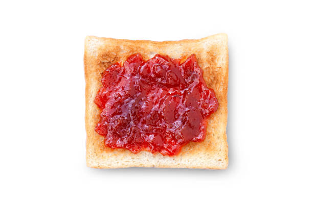 istock Toast slice bread with red strawberry berry jam 1341250150