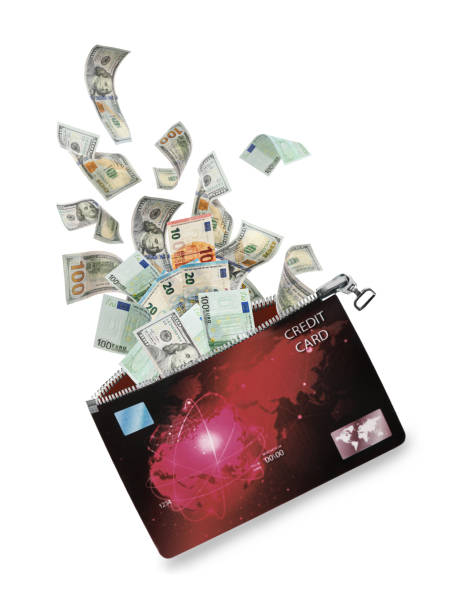 istock Credit card as wallet and money on white background 1341256845