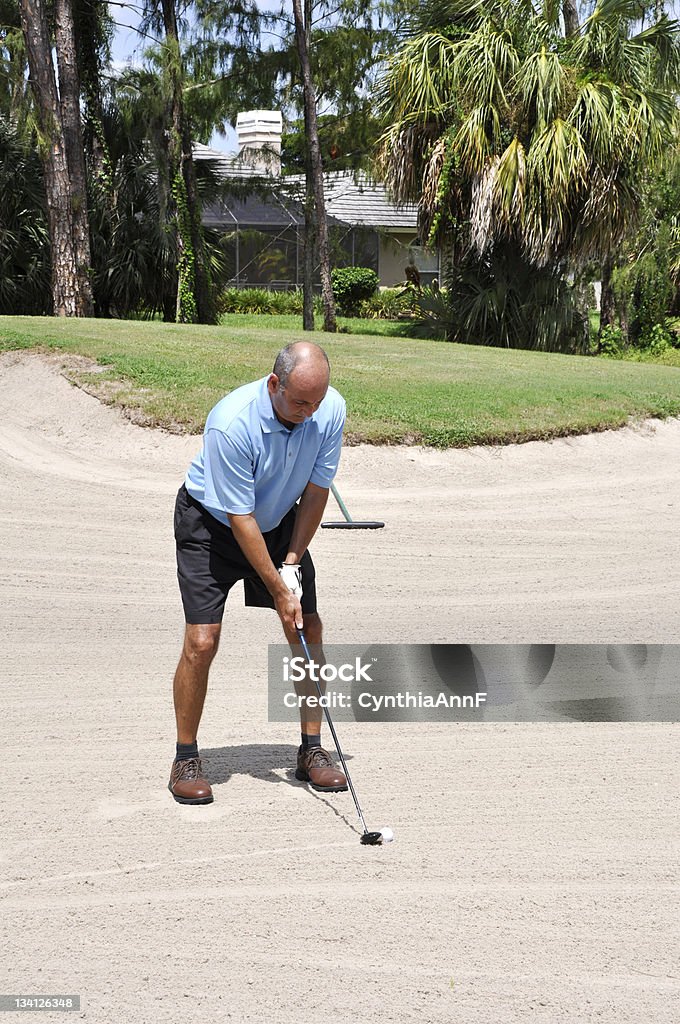 Golfspieler putting von einem Sandbunker - Lizenzfrei Florida - USA Stock-Foto