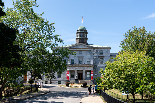 Montreal, QC, Canada - September 4, 2021: McGill university Arts  Building in Montreal, QC, Canada. McGill University is a public research university.