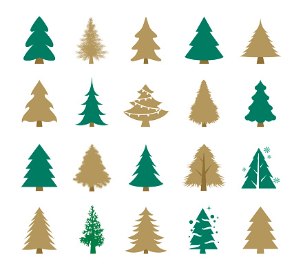 Vector illustration of the Christmas Trees set.
