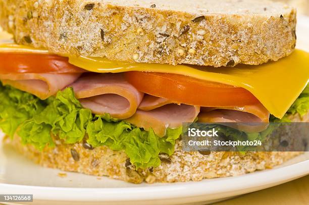 Closeup Shoot Of A Sandwich With Rich Salad In Simple Stock Photo - Download Image Now