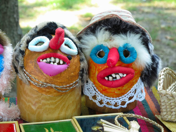 istock colorful balkan ethnic ritual masks that drives away evil spirits. 1341272556