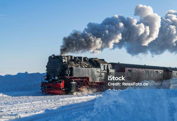 Historical Steam Train On Brocken Mountain Harz Mountain Sachsenanhalt Germany Stock Photo - Download Image Now