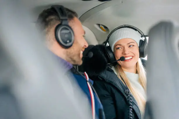 Photo of Happy young couple sitting in a chopper