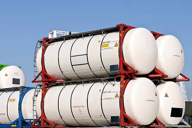  cargo containers for transport in the harbor of rotterdam