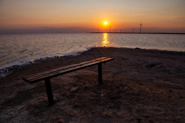 istock Wind station at sunset on Lake Sivash. 1341278746