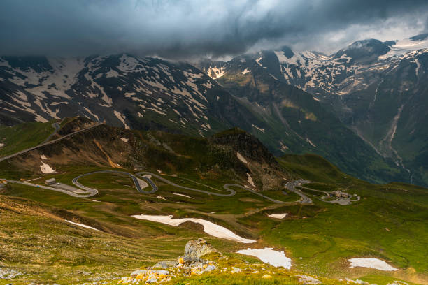 istock Grossglockner Austria Curvy Winding Panoramic Road in Alps Mountains. 1341281079