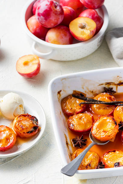 istock Roasted Plums Serving Sweet Dessert Portion 1341283254