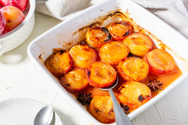 istock Roasted Plums Serving Sweet Dessert Portion 1341283323