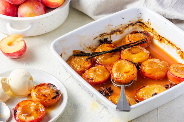 istock Roasted Plums Serving Sweet Dessert Portion 1341283398