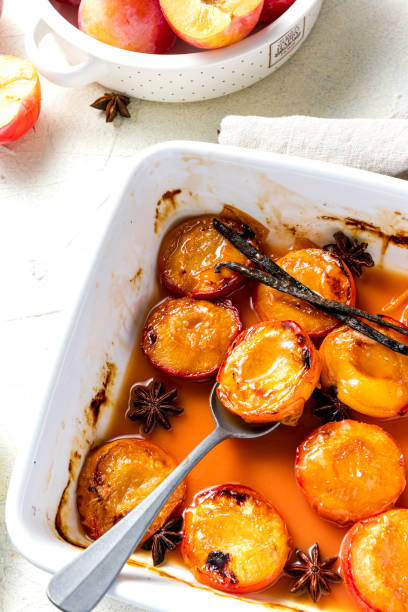 istock Roasted Plums Serving Sweet Dessert Portion 1341283456