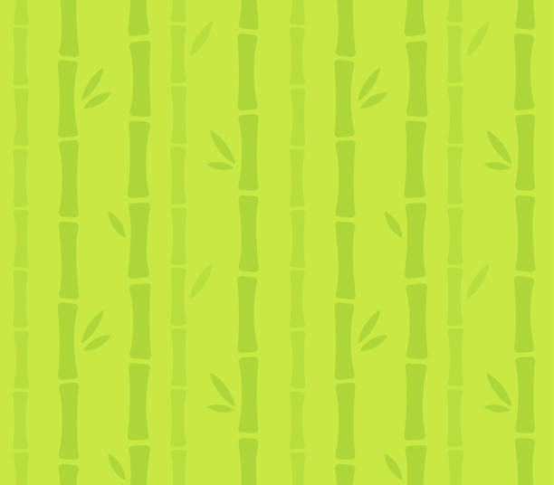 бесшовный мультяшный бамбуковый узор - seamless bamboo backgrounds textured stock illustrations