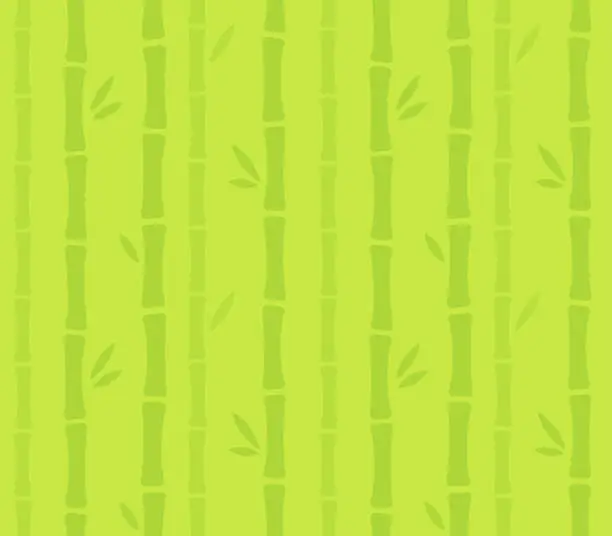 Vector illustration of Seamless cartoon bamboo pattern