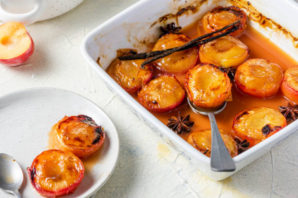 istock Plums Roasted and Baked. Serving Sweet Dessert 1341283623