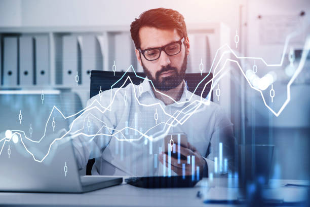 istock Businessman wearing white shirt is typing message on smartphone 1341283948