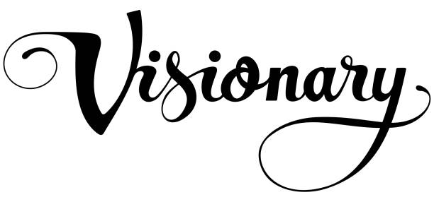 illustrazioni stock, clip art, cartoni animati e icone di tendenza di visionario - testo calligrafico personalizzato - idealist