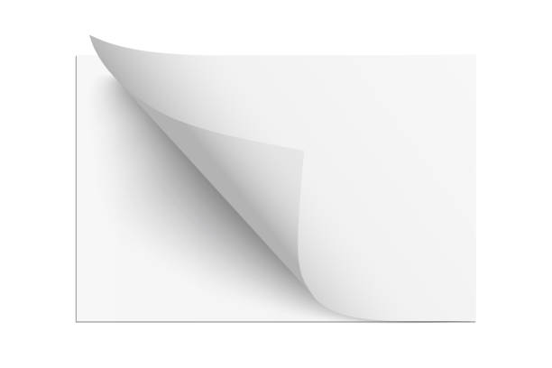 カール紙コーナー付きのページシート、影付きの3d現実的な空の新しいドキュメントの葉折り - turning点のイラスト素材／クリップアート素材／マンガ素材／アイコン素材