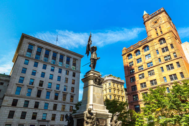 istock Statue Paul de Chomedey in Montreal 1341293009