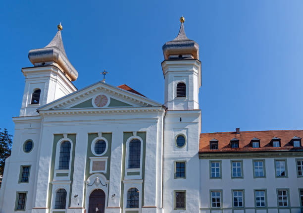 Schlehdorf, Bavaria, September 2021: View to the ancient Monastery  of Schlehdorf