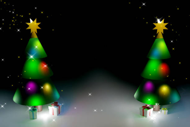 istock Christmas tree 3d render creative layuot greeting card 1341295551