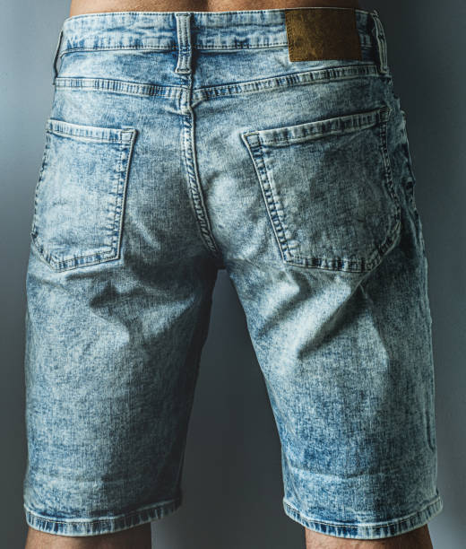 istock man dressed new blue denim shorts 1341298425