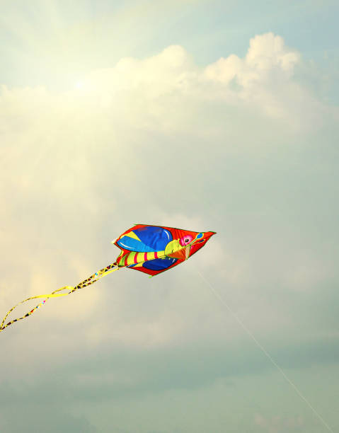 istock colorful kite flying at warm wind 1341299000