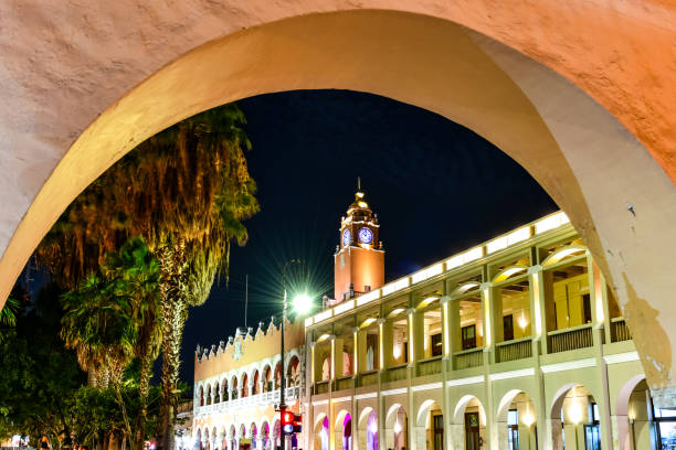 Facade of the City Hall (Palacio Municipal) in Merida, Yucatan, Mexico.