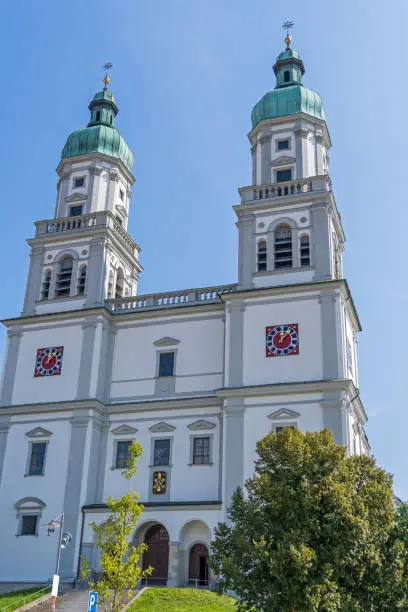 Kempten im Allgäu, Germany, September 2021: Facade of St. Lorenz Basilica