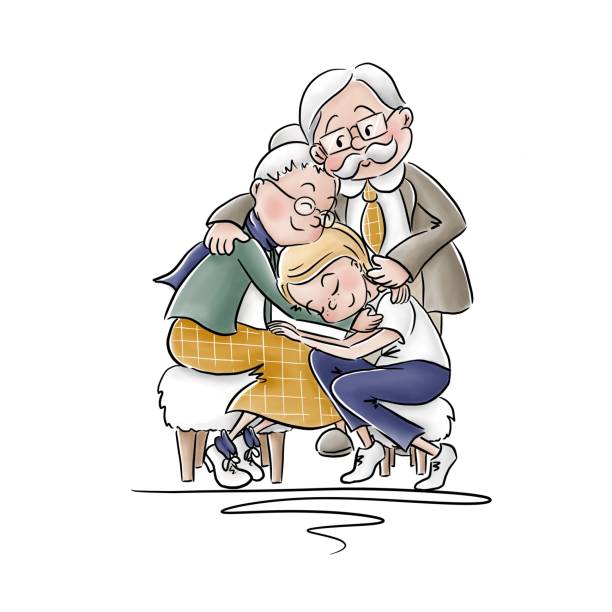 26 Cartoon Of A Old Couple Kissing Illustrations & Clip Art - iStock