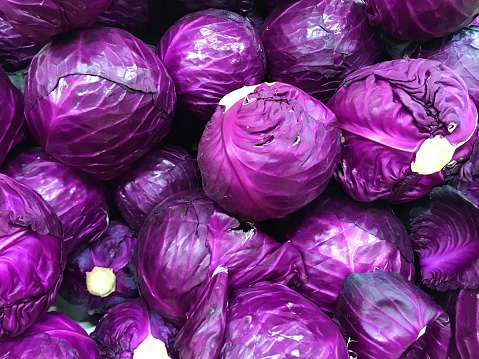 Close up of Red cabbages