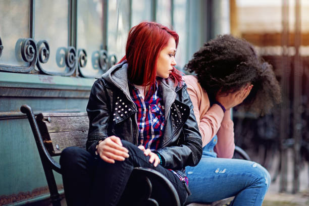 istock Girlfriends in conflict are sulking each other 1341305603