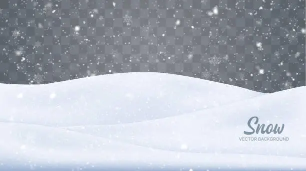 Vector illustration of Vector snow isolated. Snowfall