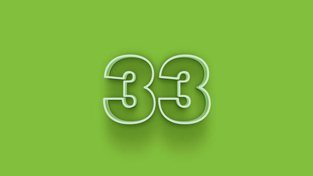 istock green 3d number 33 isolated on green background coupon 33 3d numbers rendering discount collection for your unique selling poster, banner ads, Christmas, Xmas sale and more 1341306838