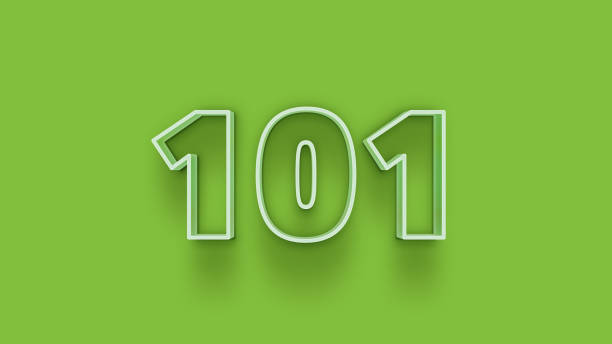 grüne 3d-nummer 101 isoliert auf grünem hintergrund coupon 101 3d-nummern rendering-rabattsammlung für ihr alleinstellungsmerkmal poster, bannerwerbung, weihnachten, weihnachtsverkauf und mehr - 101 stock-grafiken, -clipart, -cartoons und -symbole