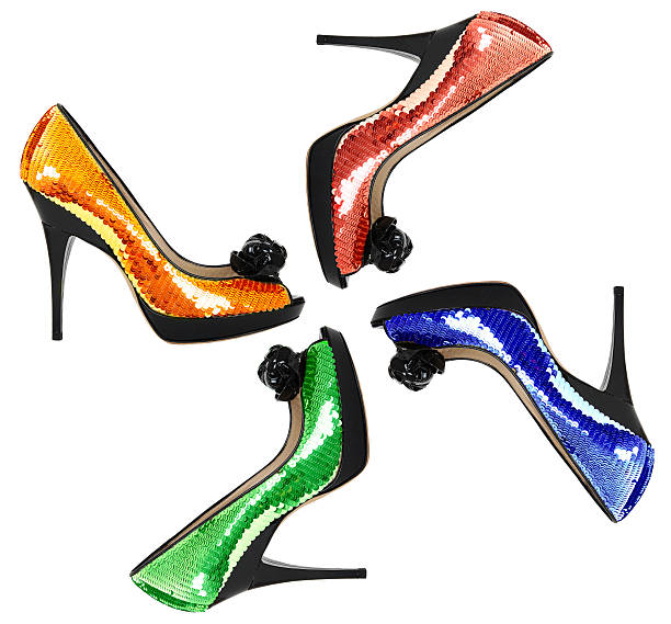 istock Woman shoes with color sequin 134130847