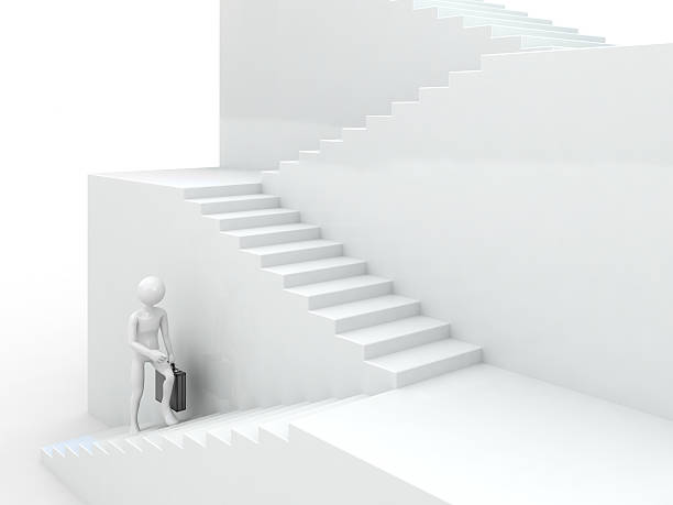 istock Businessman walking upstairs 134130895