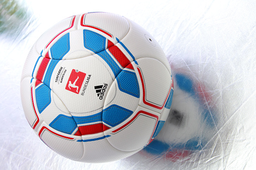 Essen, Germany - July 27, 2011: official german bundesliga soccer ball 2011