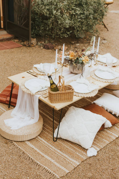 istock Modern bohemian style picnic 1341313104
