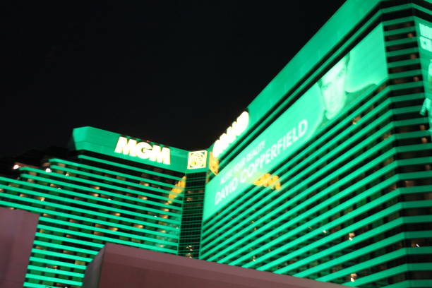 The famous Las Vegas strip illuminated at night in Las Vegas, Nevada.