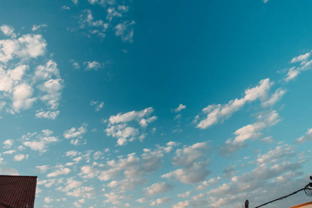 istock Blue sky with morning clouds background with space for text, blue cloudy sky texture 1341317034