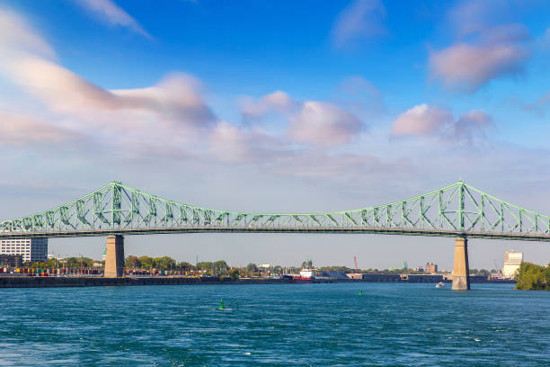 Montreal, Canada - 19 September 2019: New Champlain bridge next to Old Champlain Bridge.