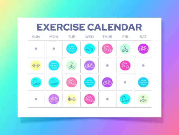 Vector illustration of Exercise Calendar