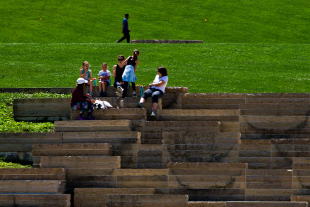 Landscape. People enjoy their time in the park. Created in St. Louis, MO, May 30, 2021