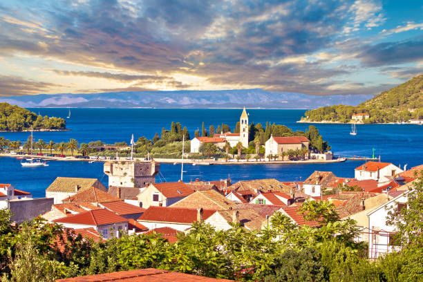 istock Scenic island of Vis waterfront view 1341322355
