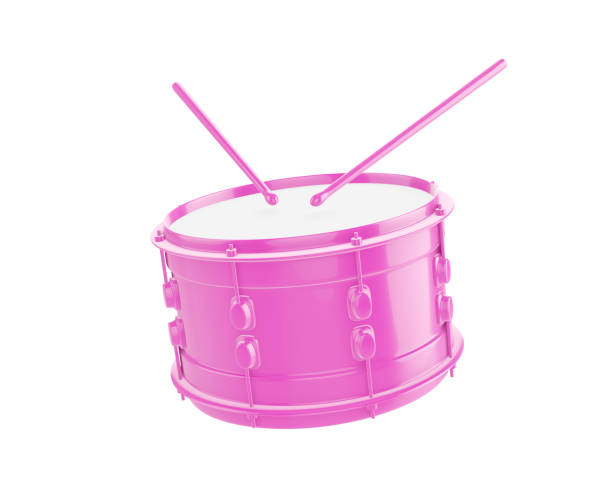 istock pink snare drum and drumsticks isolated on white background. 3d illustration 1341326700